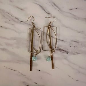 Gold and turquoise drop earrings